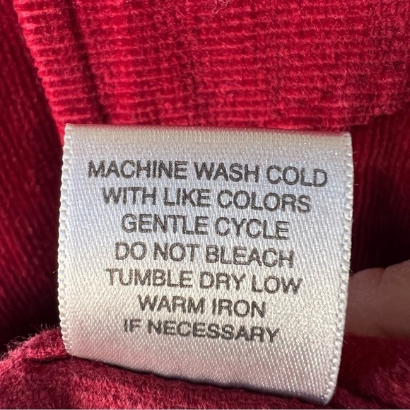 DARK RED STRETCH CORDUROY BUTTON FRONT JACKET SIZE LARGE - Picture 5 of 7